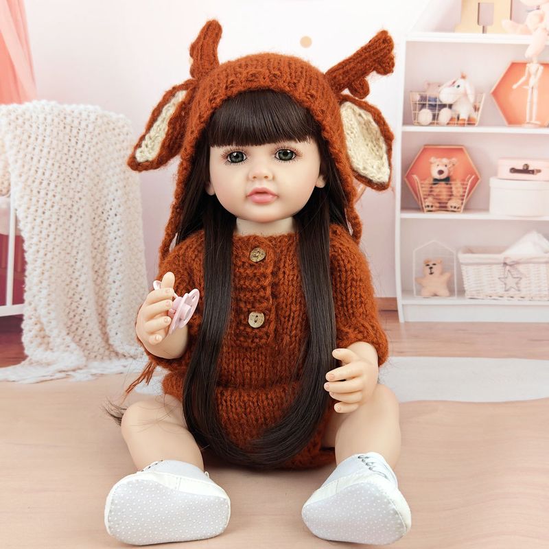 TIOZONEY - Muñeca bebe reborn vinilo de silicona juguetes para 55cm