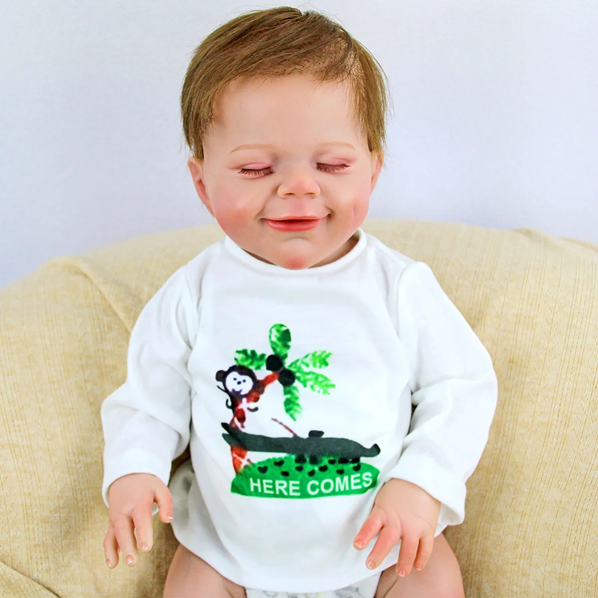 TIOZONEY - Muñeca bebe reborn vinilo de silicona juguetes para 46cm