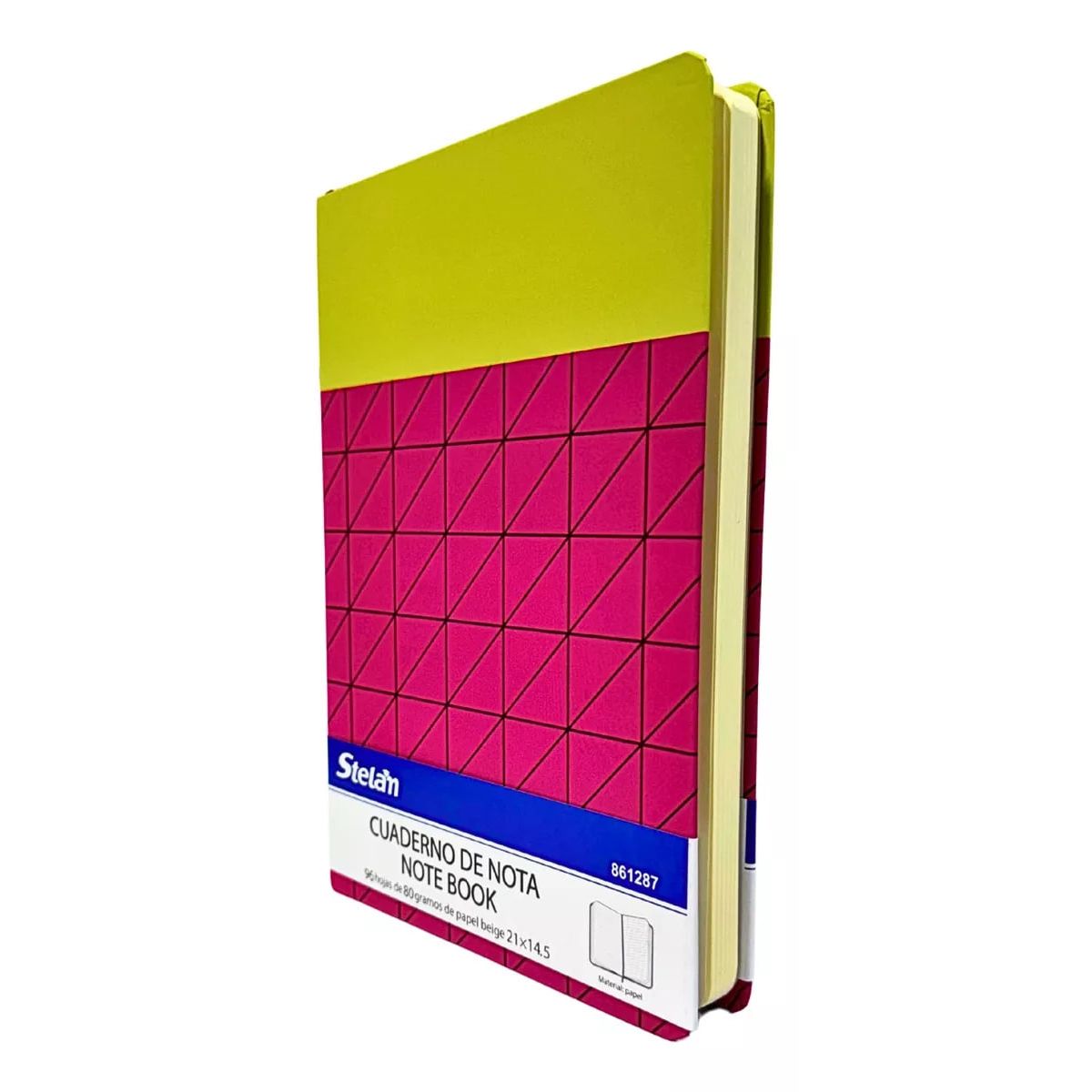 GENERICO - Libreta De Notas A5 Cosida Papel Beige 80 g Diseño Cuadros