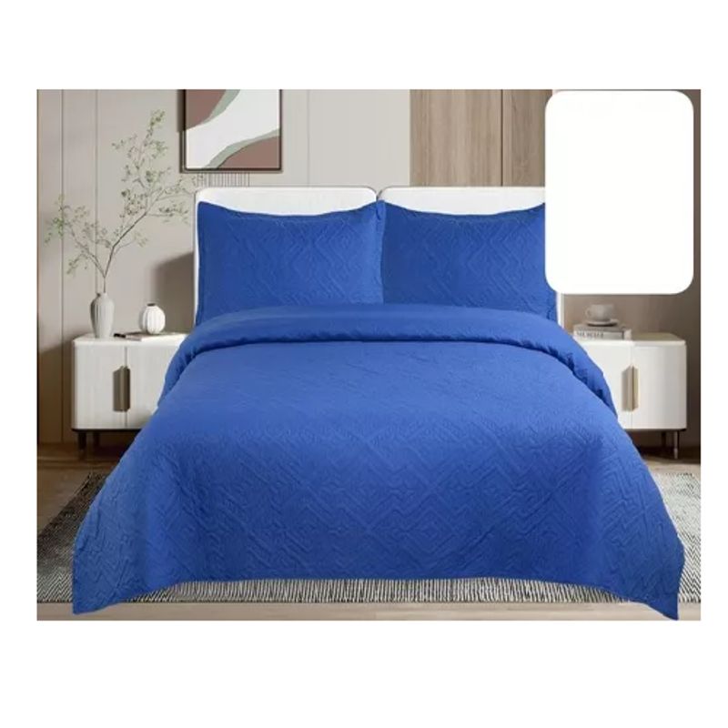 GENERICO - Cubrecama de verano 15 plazas + 1 funda cobertor color azul