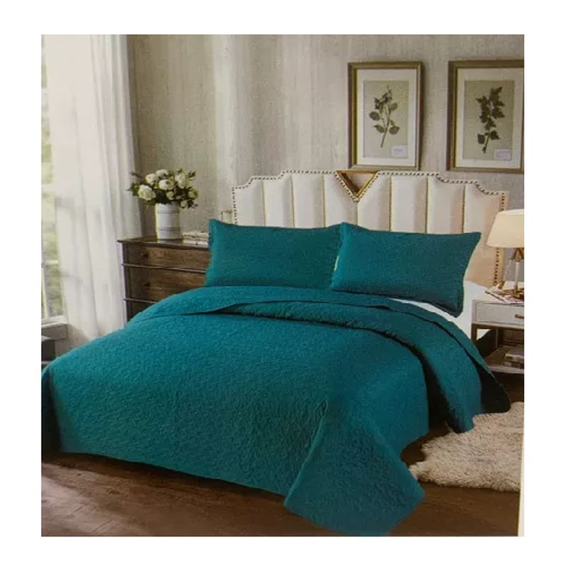 GENERICO - Cubrecama de verano 15 plazas + 1 funda cobertor color turquesa