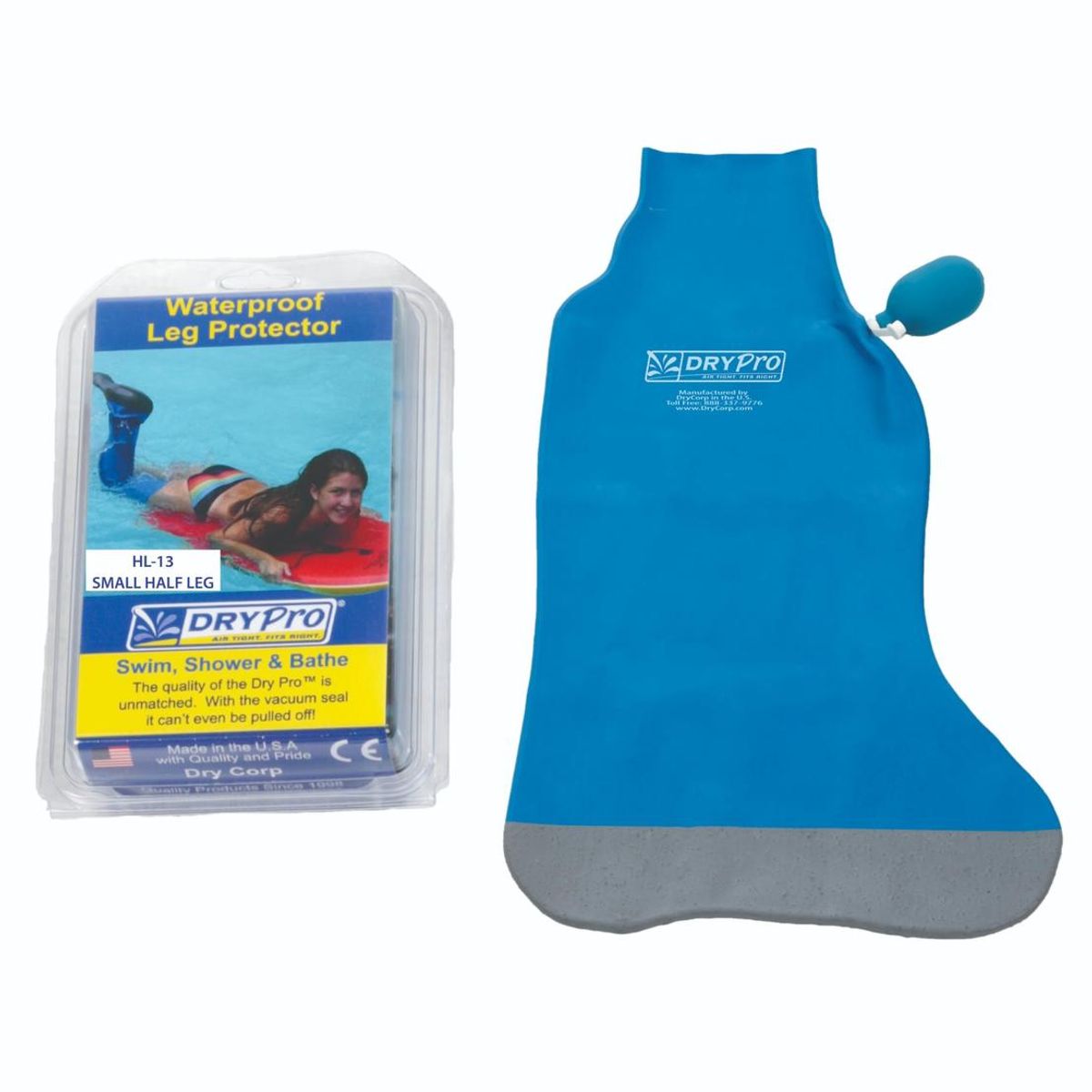 DRYPRO - Protector De Yeso Inflable Pierna Corto Talla L DRYPRO - Azul - S
