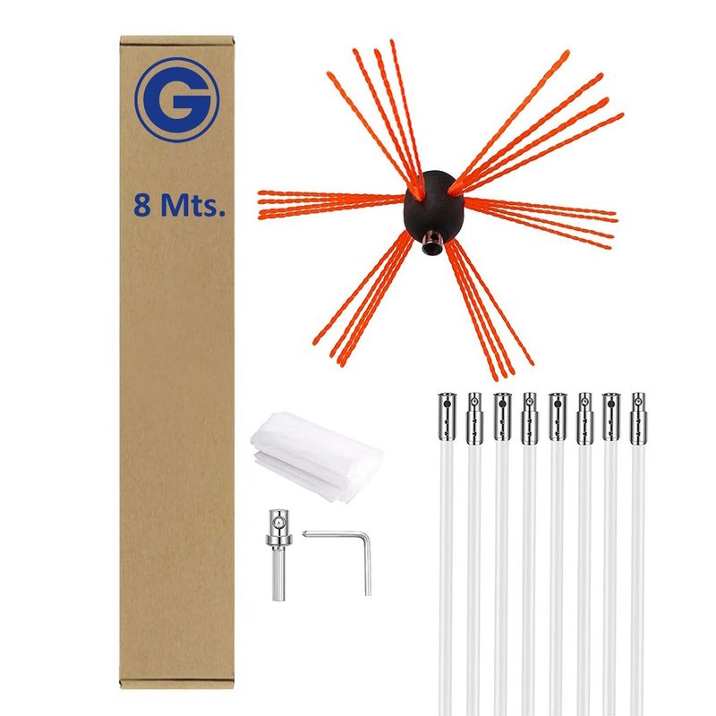 GENERICO - Kit De Limpieza Para Chimeneas Con 8 Varillas