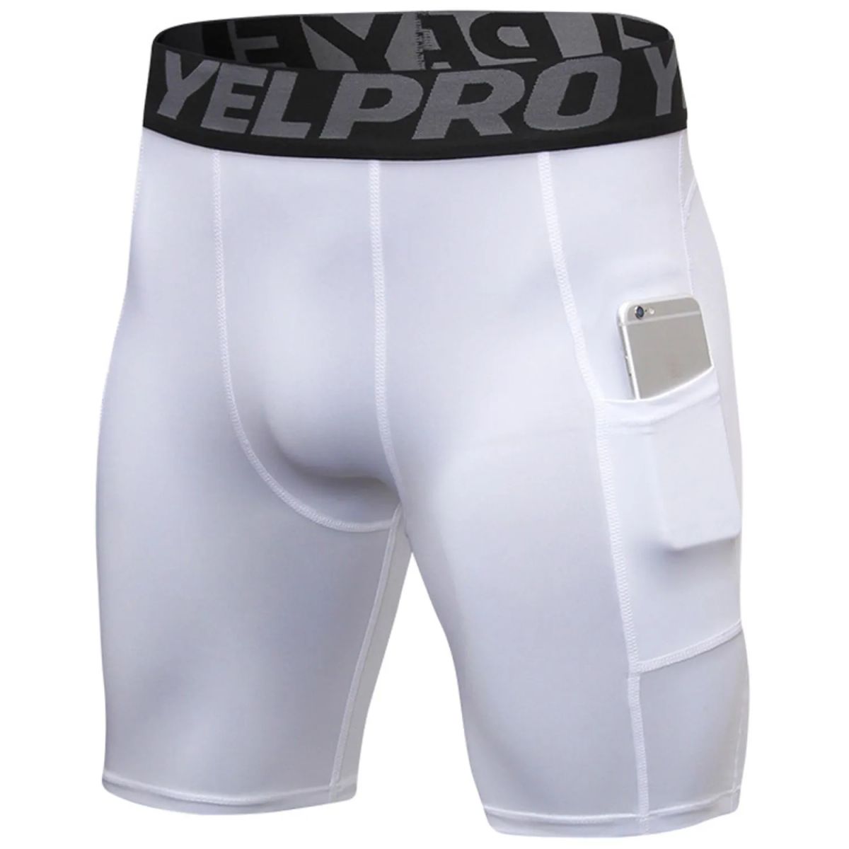 TIOZONEY - Calza deportiva apretada Hombre Blanca