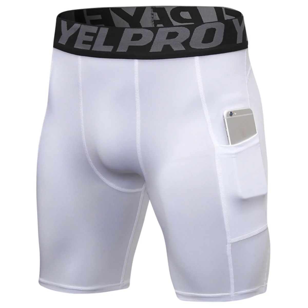 TIOZONEY - Calza deportiva apretada Hombre Blanca