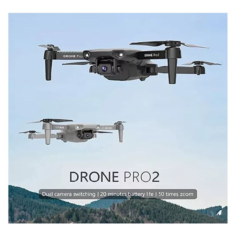 GENERICO - Dron con doble cámara ajustable FPV plegable negro