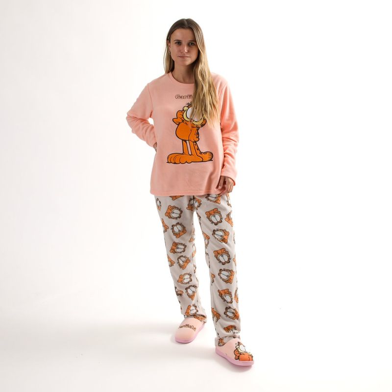 GARFIELD - Pijama Minnie Mouse Blanco con Pantalón de Lunares - Niños 4-12 Años