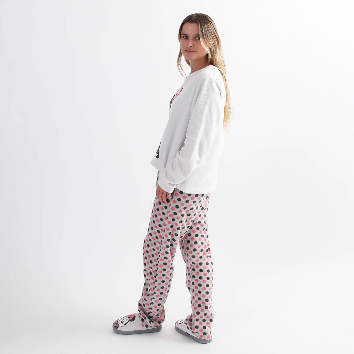 DISNEY - Pijama Polar Mujer Minnie Posando Gris Disney