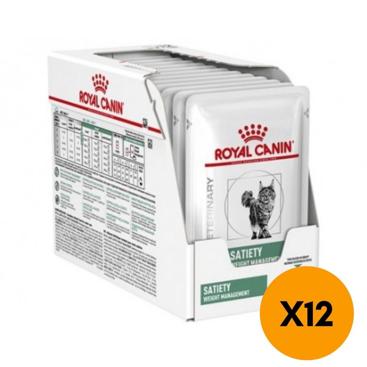 ROYAL CANIN - Royal Canin Pouch Satiety Gato 85g (12 Unidades) - Pack 12 Sobres