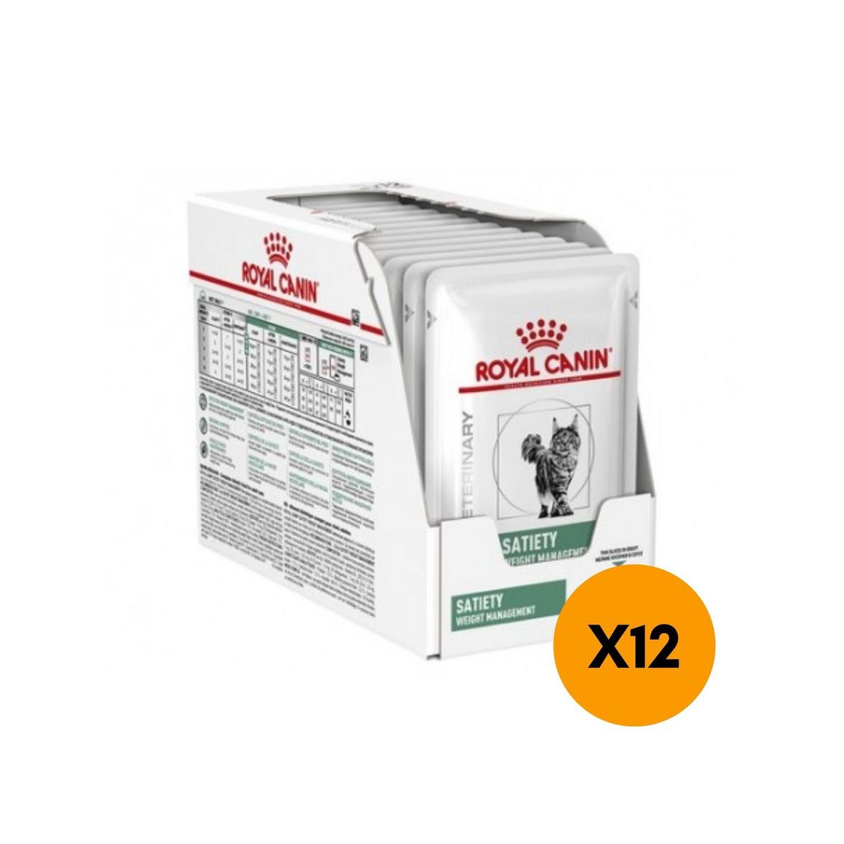 ROYAL CANIN - Royal Canin Pouch Satiety Gato 85g (12 Unidades) - Pack 12 Sobres