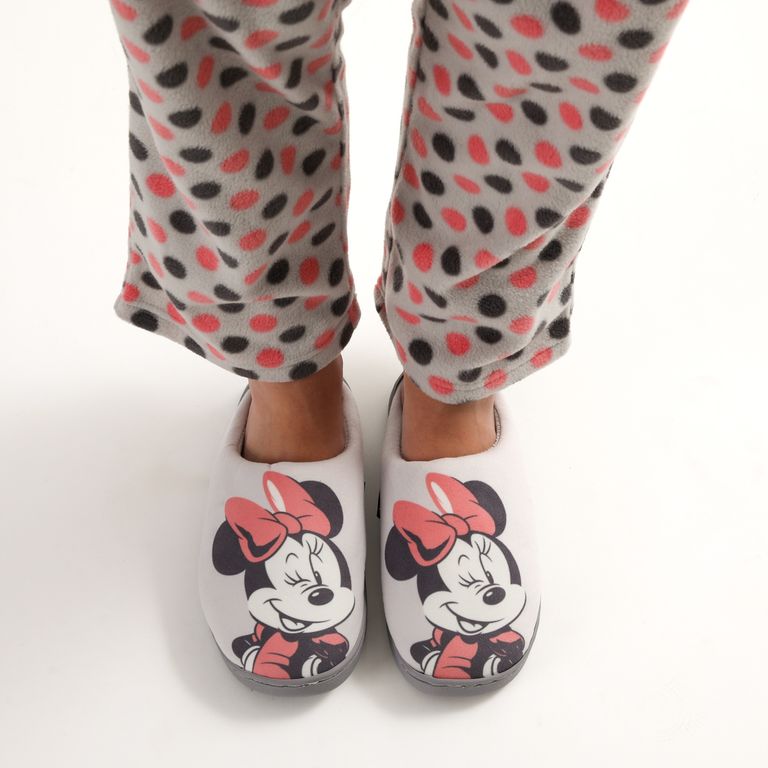 Pantufla Mujer Minnie Posando Blanco