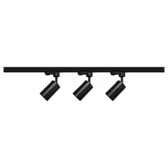 WANT - Lámpara 3 Focos Negros Luz Fría con Riel de 1 metro