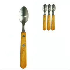 GENERICO - Cucharas De Te Acero Inoxidable Y Madera Set 12
