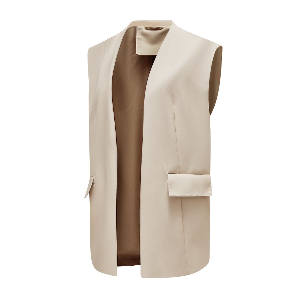 TIOZONEY - Gillet de PU para mujer - Blanco