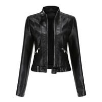 Chaqueta de PU para mujer - Negro