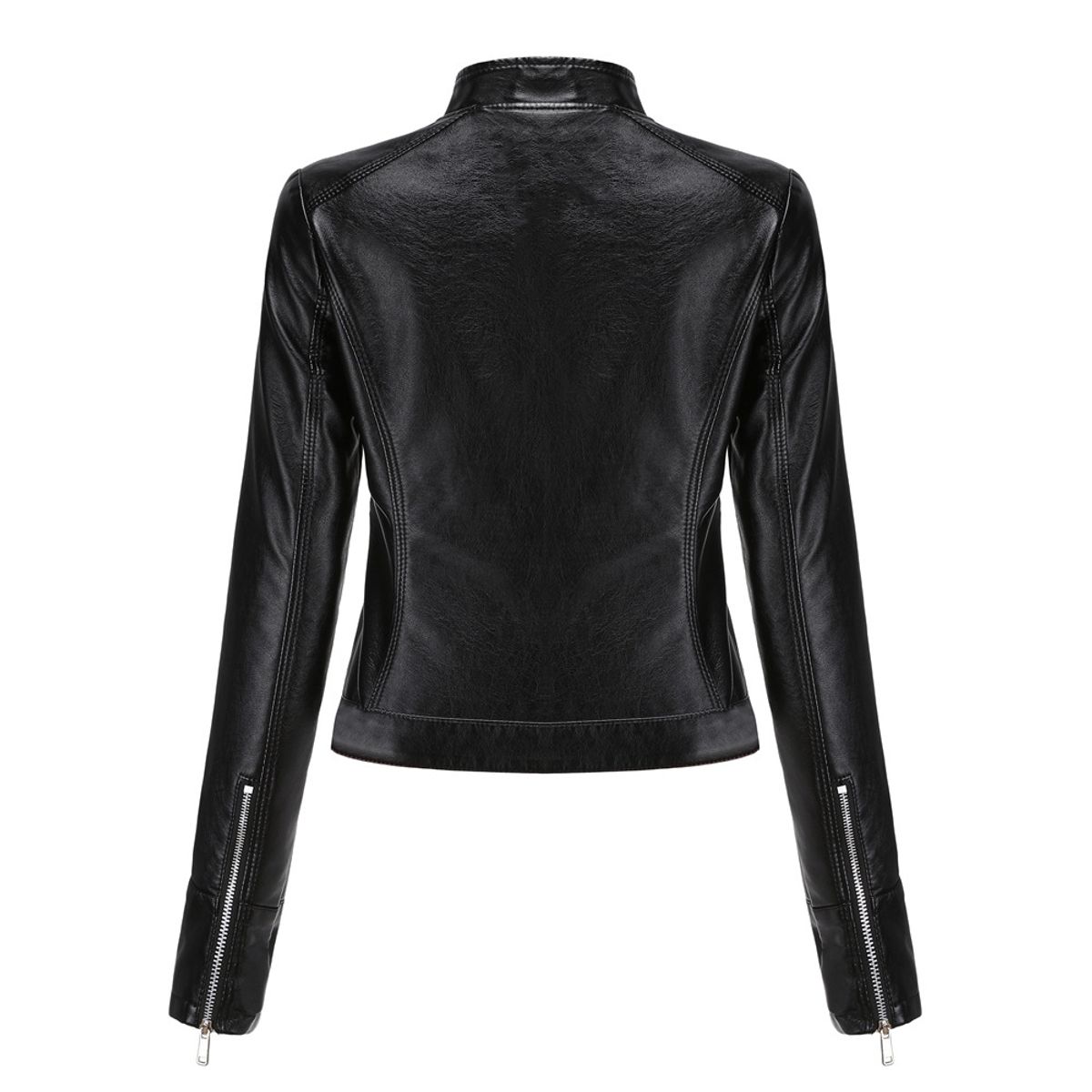 TIOZONEY - Chaqueta de PU para mujer - Negro