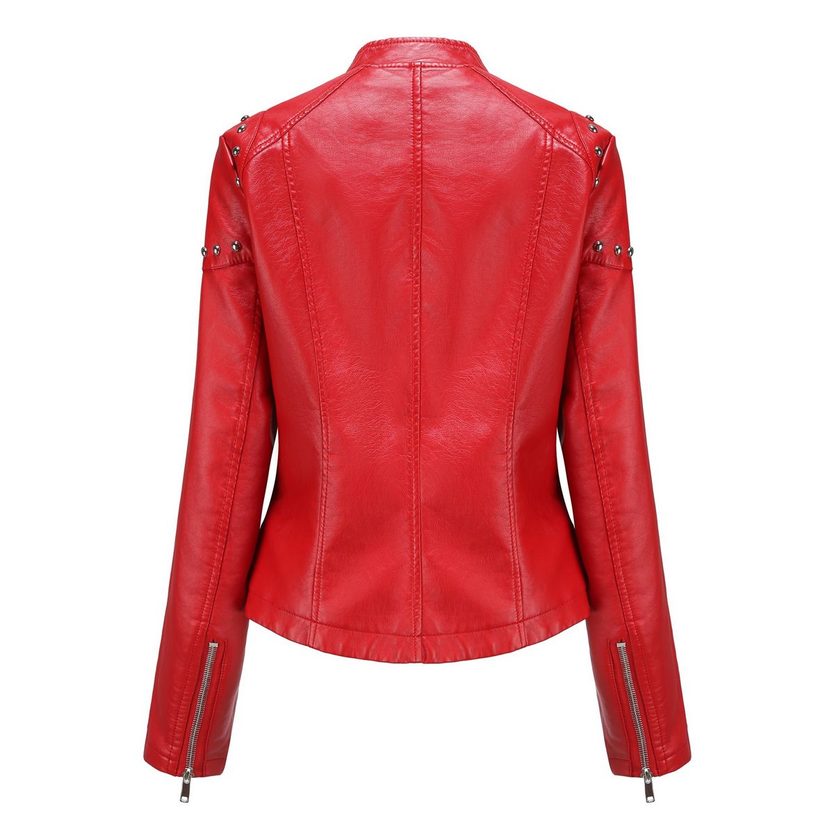 TIOZONEY - Chaqueta de PU para mujer - Rojo