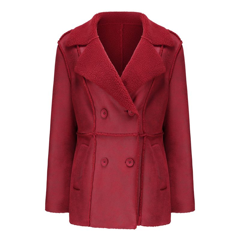 TIOZONEY - Abriigo de PU acolchada para mujer - Rojo