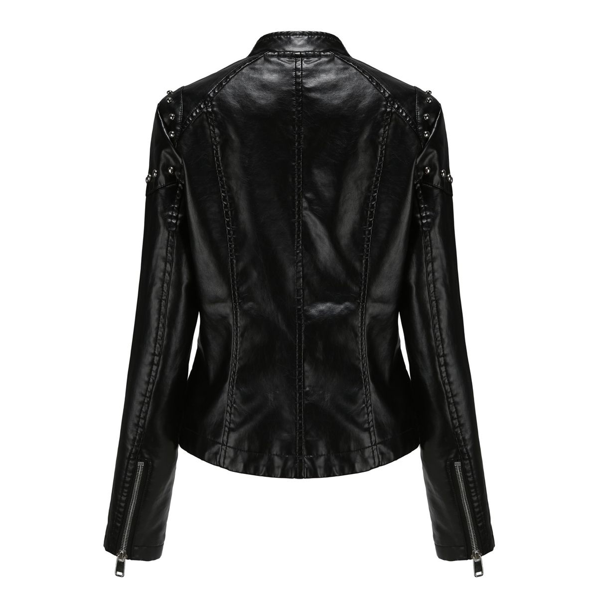TIOZONEY - Chaqueta de PU para mujer - Negro