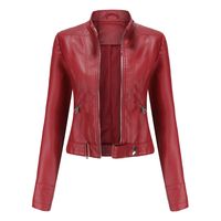 Chaqueta de PU para mujer - Rojo