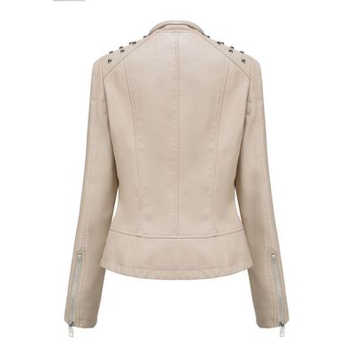 Imagen 2 del producto Chaqueta de PU y tachas para mujer -Blanco Crema