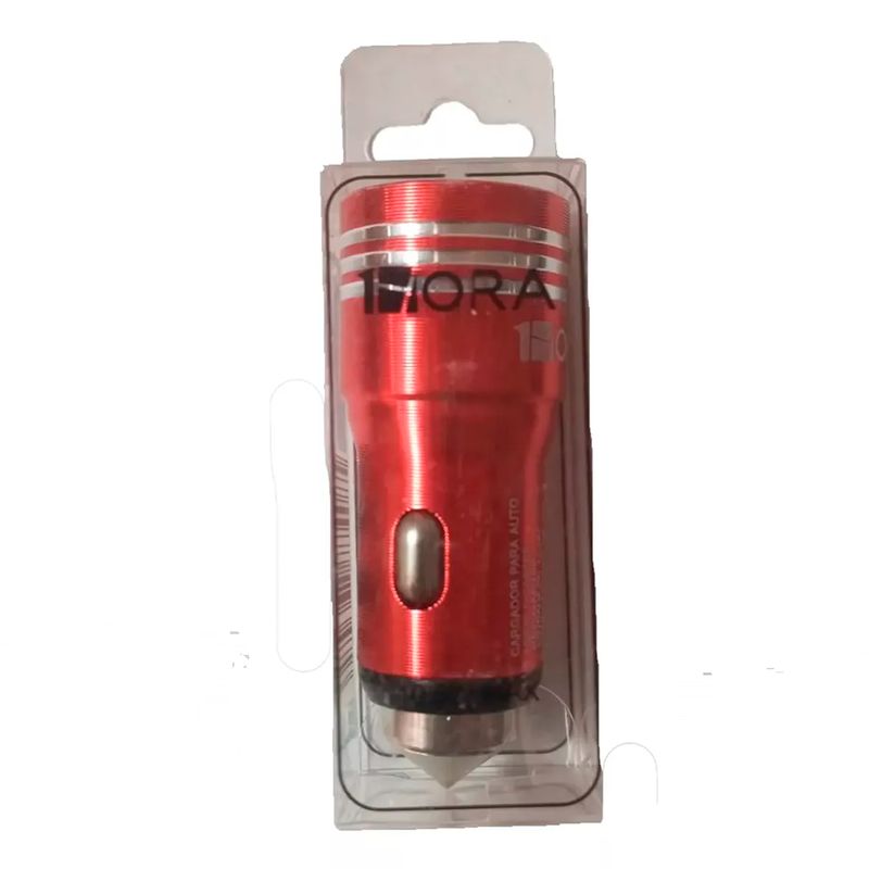 GENERICO - Cargador Para Auto Rojo