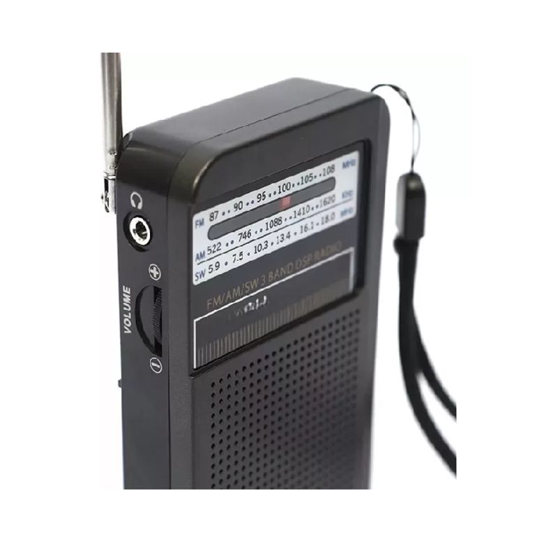 GENERICO - Radio portátil bolsillo AMFM con antena MK-308 color negro