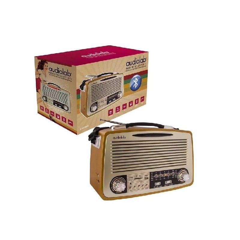 GENERICO - Radio retro Bluetooth 01 Audiolab color marrón