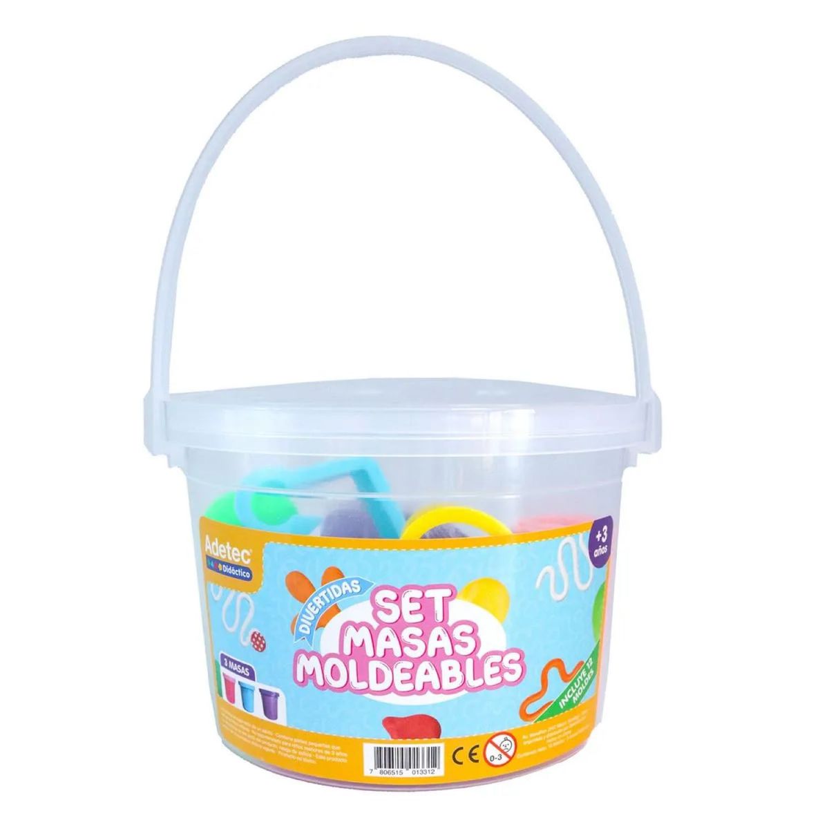 ADETEC - Masas Moldeables Con 6 Figuras Varias Y 6 Boquillas