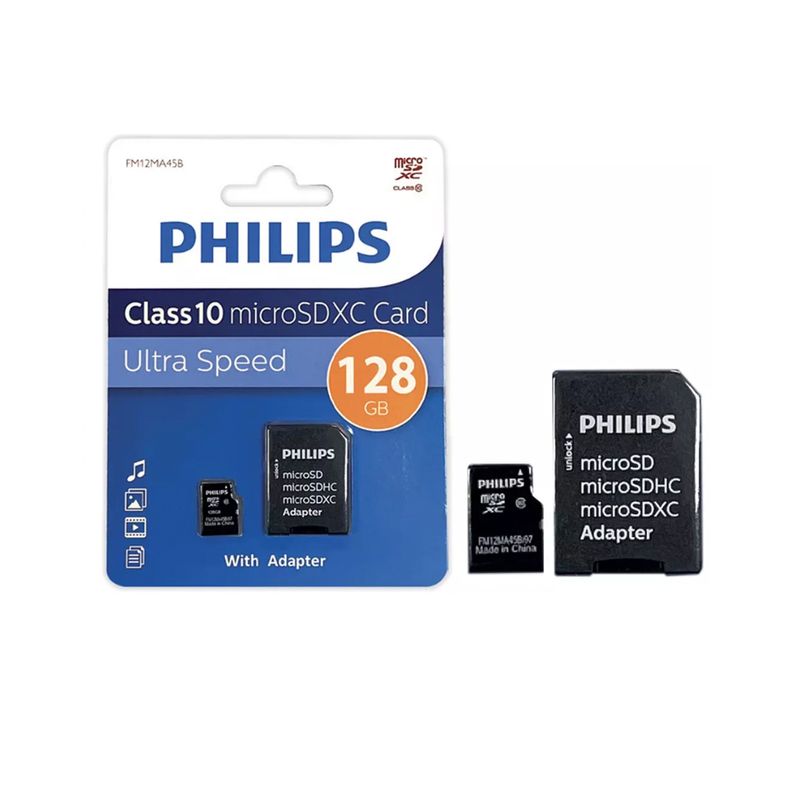 PHILIPS - Tarjeta Micro Philips Micro Sd 128gb Clase 10.