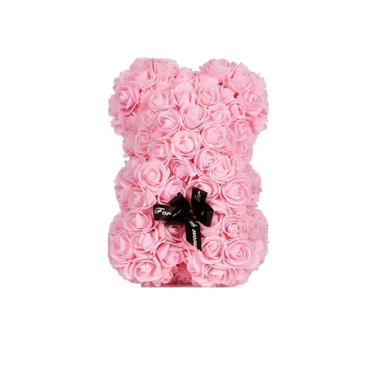 GENERICO - Oso de Flores Artificiales Osito de Rosas Rosado