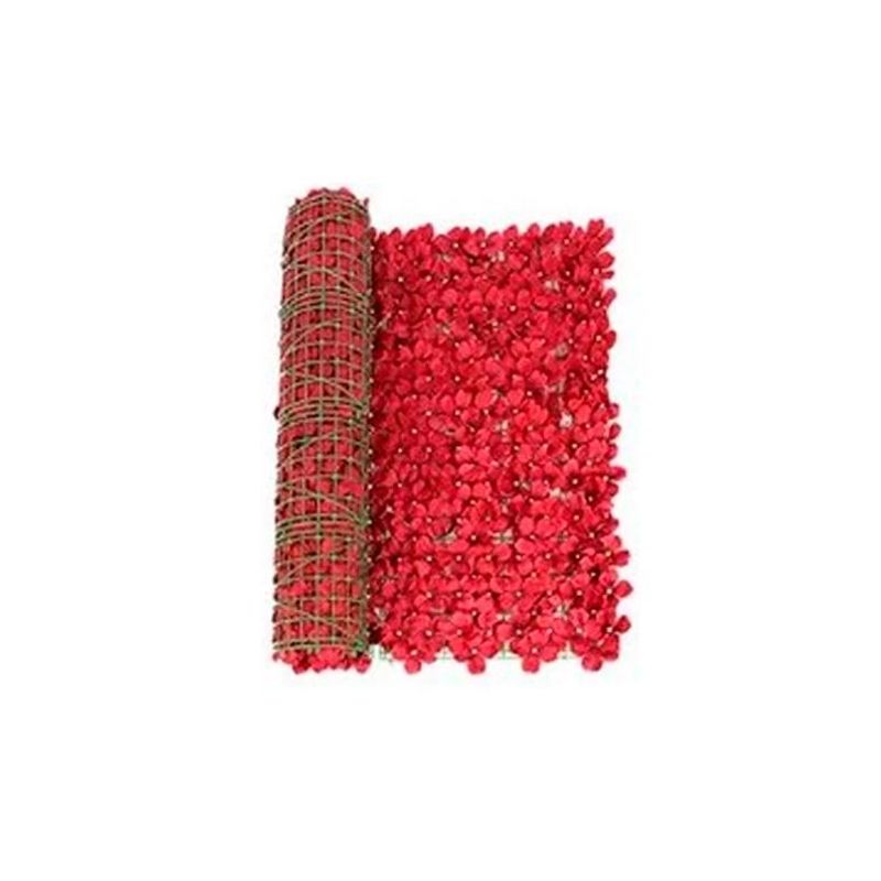GENERICO - Flor Artificial para Decoración Panel Pared Muro 3m Rojo