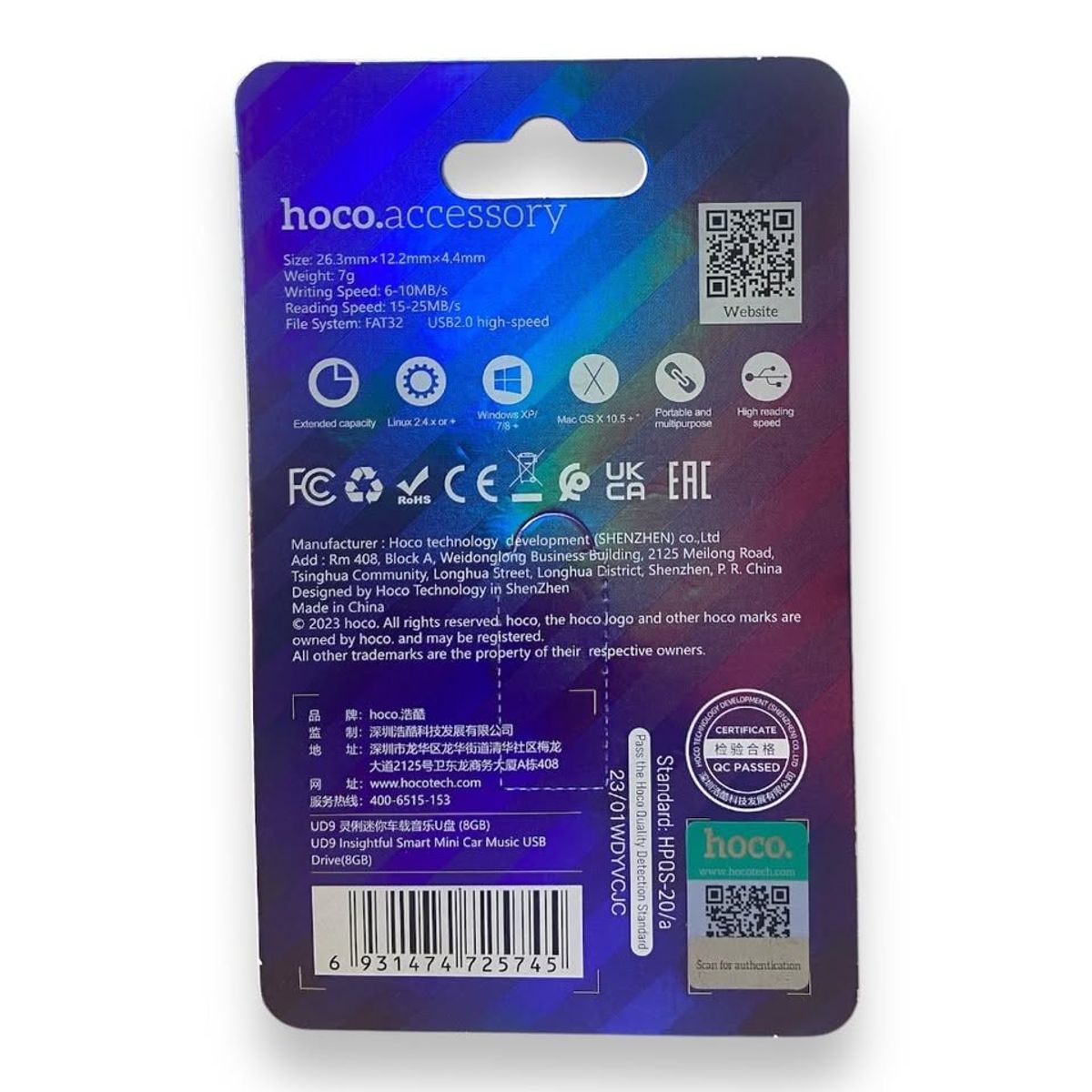 GENERICO - Pendrive Hoco UD9 de 8GB Pendrive Hoco UD9 de 8GB