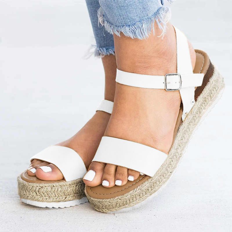 TIOZONEY - Sandalia Mujer -Blanco.