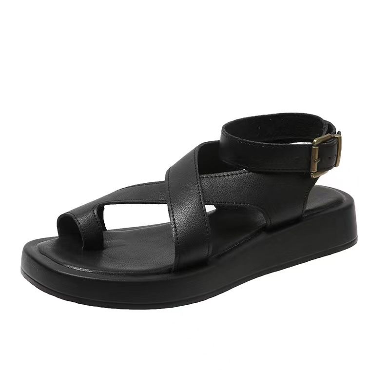 TIOZONEY - Sandalia Mujer -Negro.