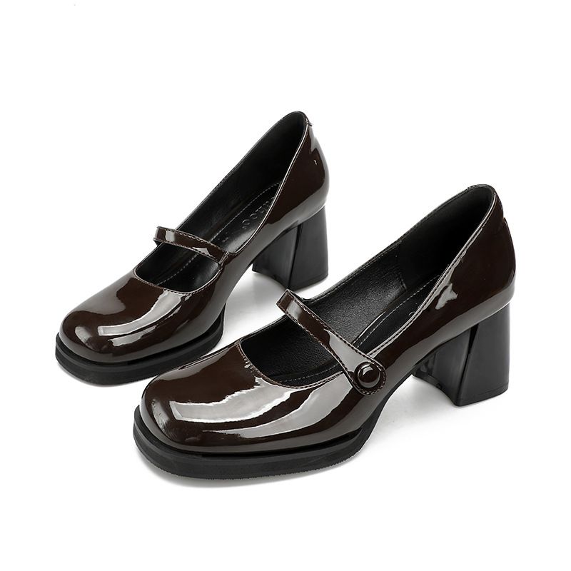 TIOZONEY - Zapatos de tacón marrón para mujer.
