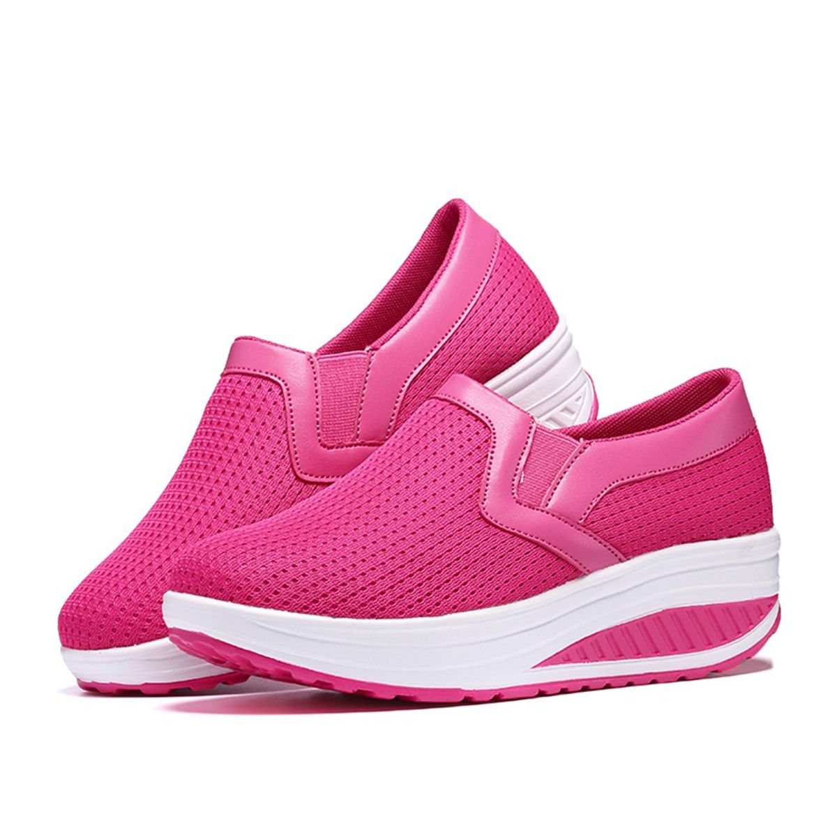 TIOZONEY - Zapatillas casuales para Mujer -Rosa.