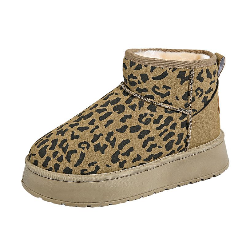 TIOZONEY - Botas de nieve cortas de felpa para mujer