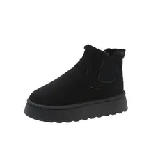 TIOZONEY - Botas de nieve cortas de felpa para mujer