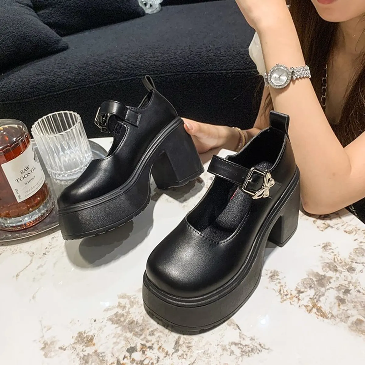 TIOZONEY - Zapatos de tacón alto para mujer