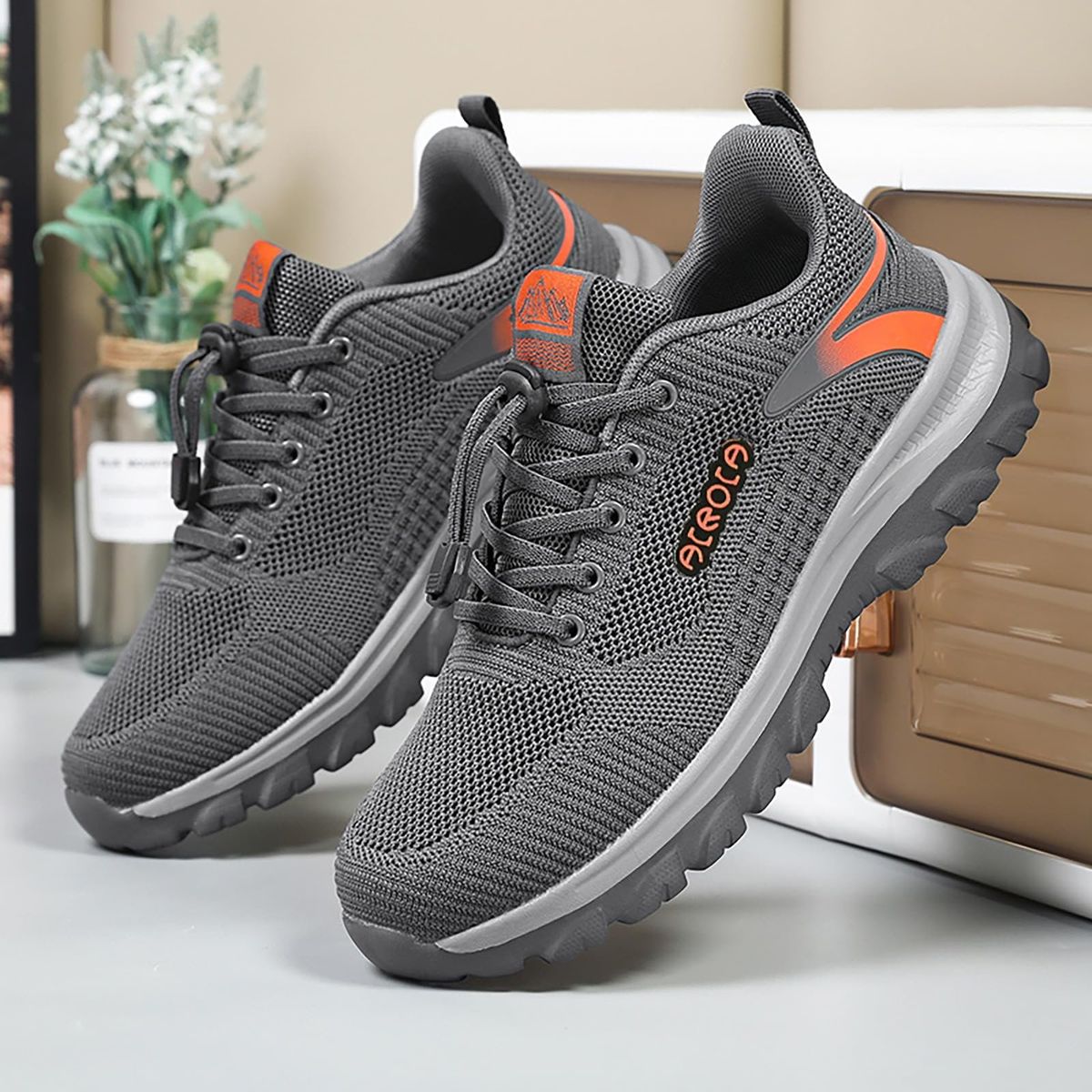 TIOZONEY - Zapatilla Deportiva Outdoor Hombre - Gris