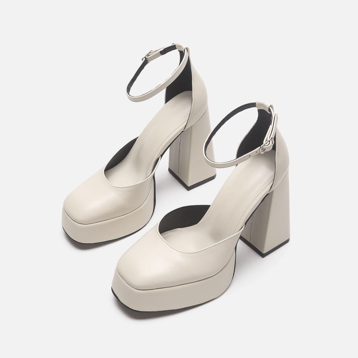 TIOZONEY - Zapatos de tacón blanco para mujer