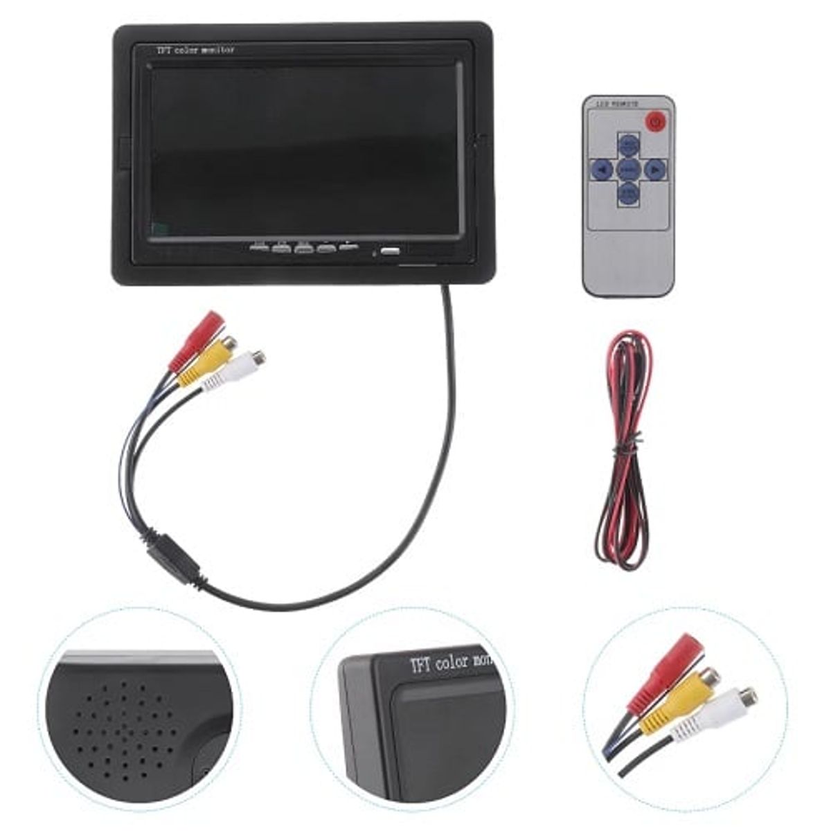 GENERICO - Monitor 7 pulgadas 12-24V para camara Auto/Camion