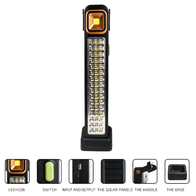 GENERICO - Lampara De Emergencias Solar Recargable Luz Focos 48 Led Usb