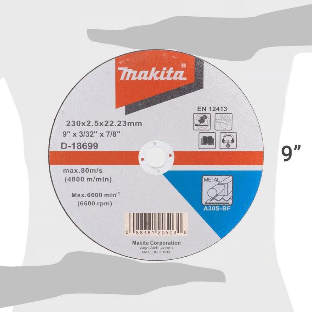 MAKITA - Disco de corte Metal 9" Makita D-18699