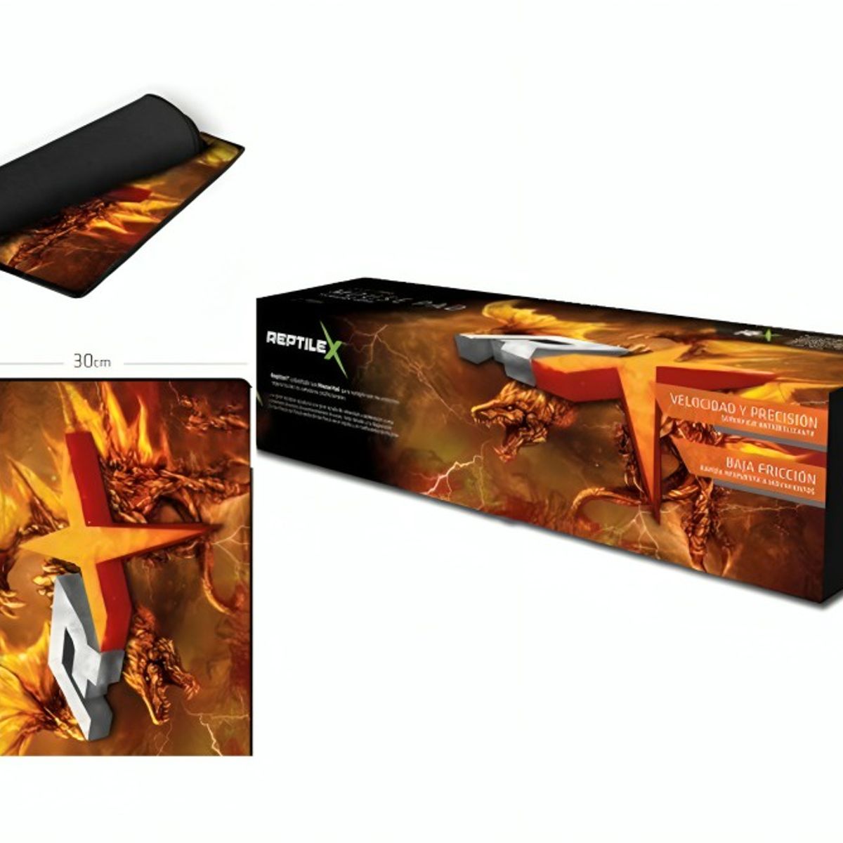 REPTILEX - MOUSE PAD GAMER PRO REPTILE X DISEÑO REPTILEX