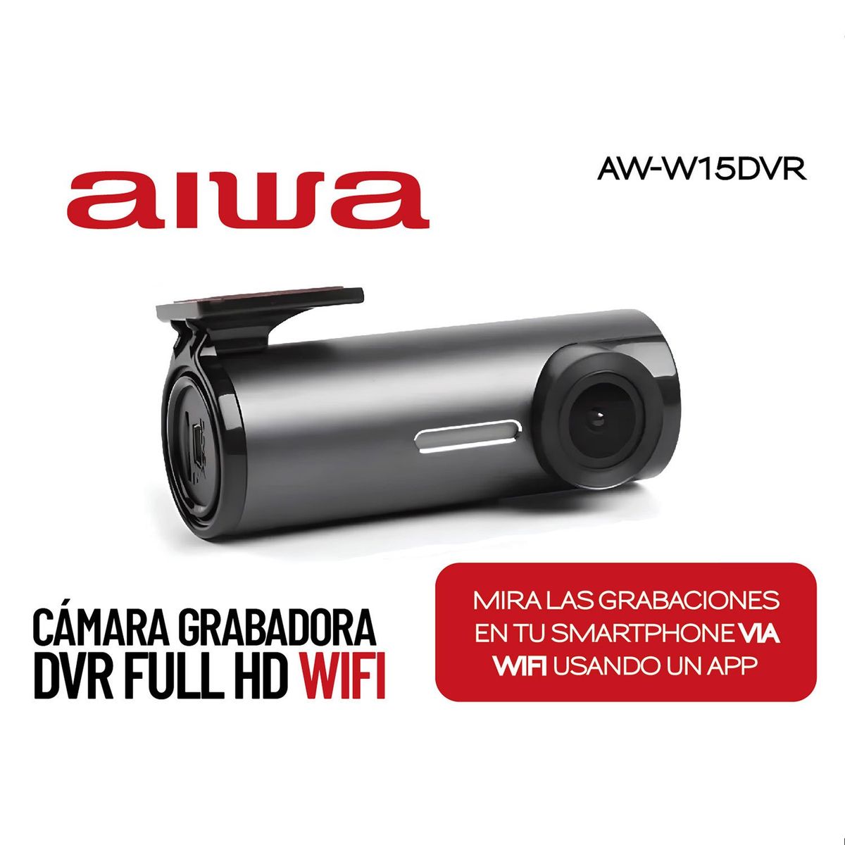 AIWA - Camara Auto Aiwa Grabadora Dvr Full Hd Wifi 32gb Aw-w15dvr