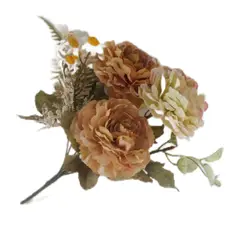 VADELL - Ramo de flores envejecidos color beige artificiales de 30 cm