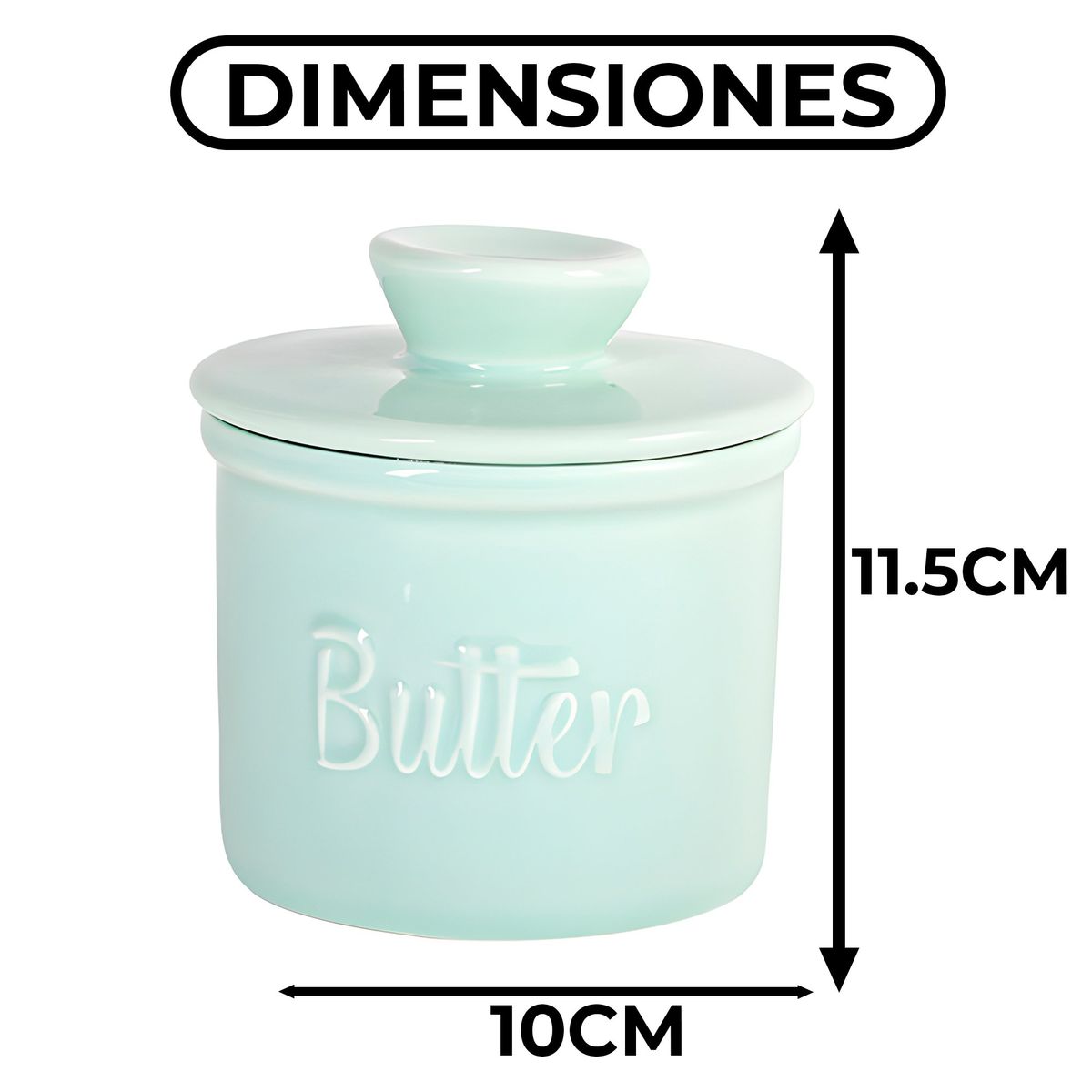 GENERICO - Mantequillera Francesa De Porcelana Resistente Turquesa