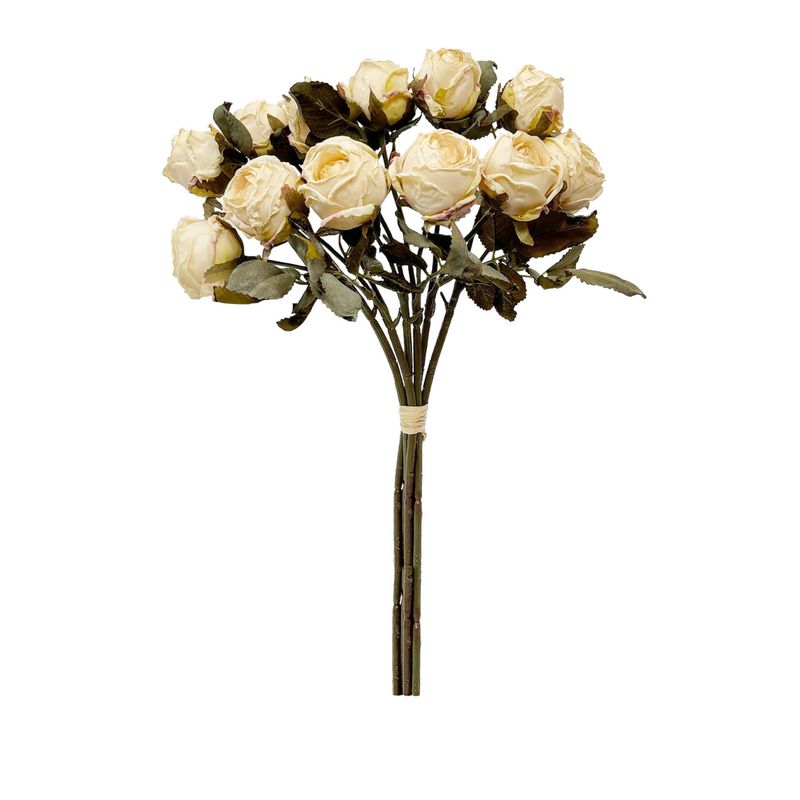 VADELL - RAMO DE ROSAS ENVEJECIDAS CREMA 33CM